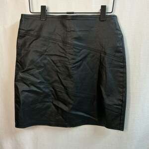 dazz Women's Black Faux Leather Mini Skirt Style D14715